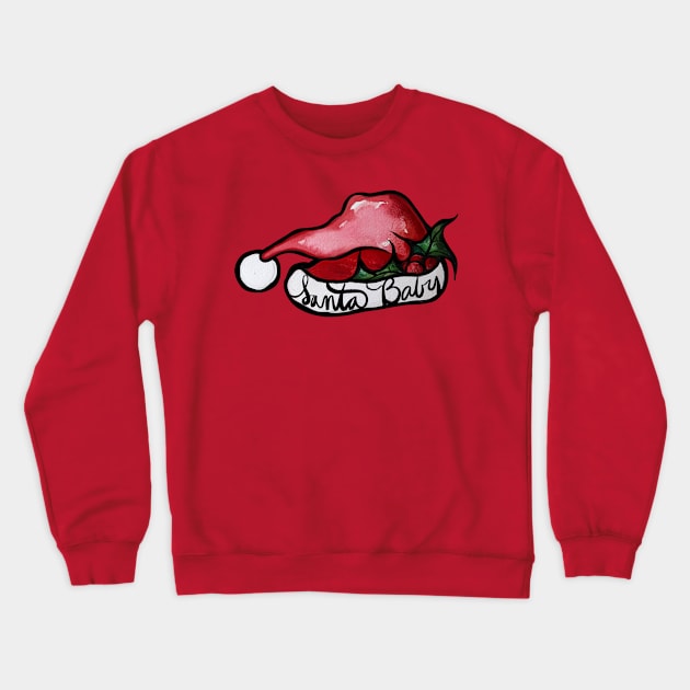 Santa Baby Christmas Hat Crewneck Sweatshirt by bubbsnugg